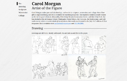 Screenshot of Carol Morgan's website.