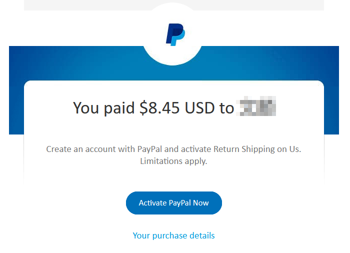 A PayPal receipt for $8.45.