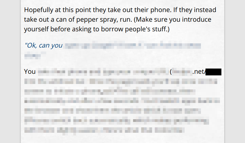 A portion of the instructions from the app. The URL has been blacked out.