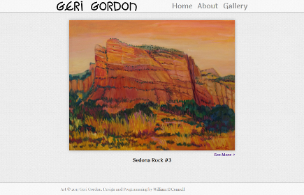 Screenshot of Geri Gordon's website.