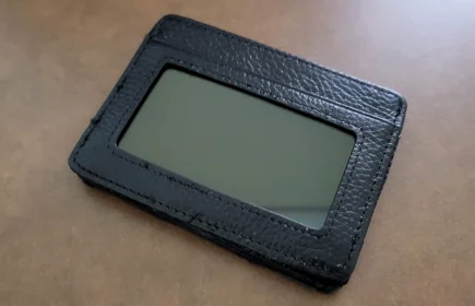 A wallet on a table.